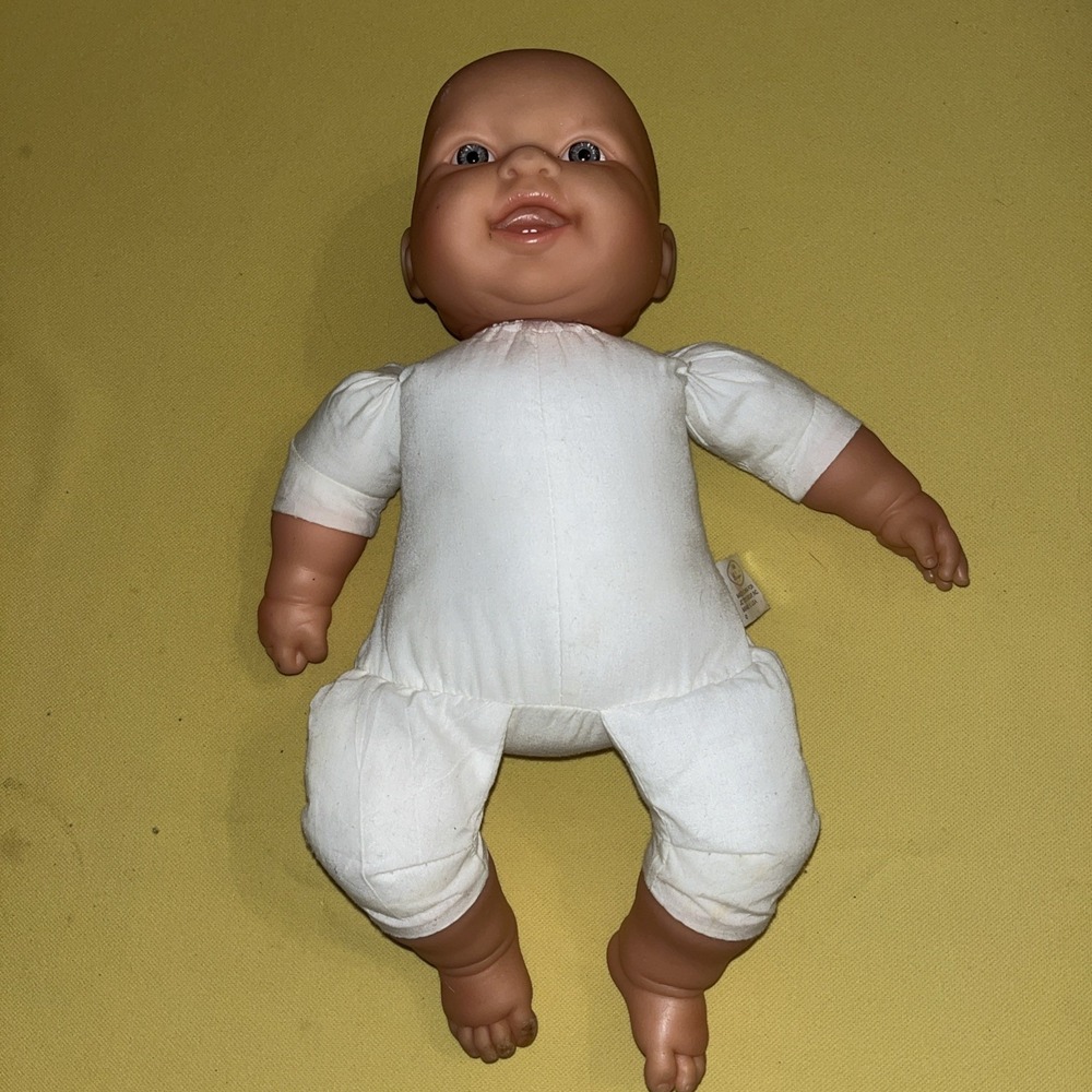 BERENGUER BABY DOLL Cloth Body Teeth Blue Eyes 14 Inches JC Toys